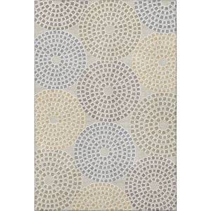 HomeRoots 10' X 14' Beige Gold Gray Geometric Washable Area Rug with UV Protection for Modern Living Spaces 670099