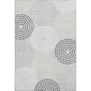 HomeRoots 8' X 10' Stylish Gray Charcoal & Silver Geometric Washable Area Rug with UV Protection & Durability 670115