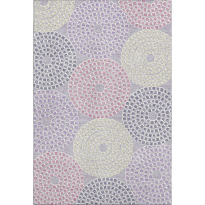 HomeRoots 5' X 8' Modern Lavender Gray & Blush Geometric Area Rug - Washable, Durable, UV Protected Elegance 670125