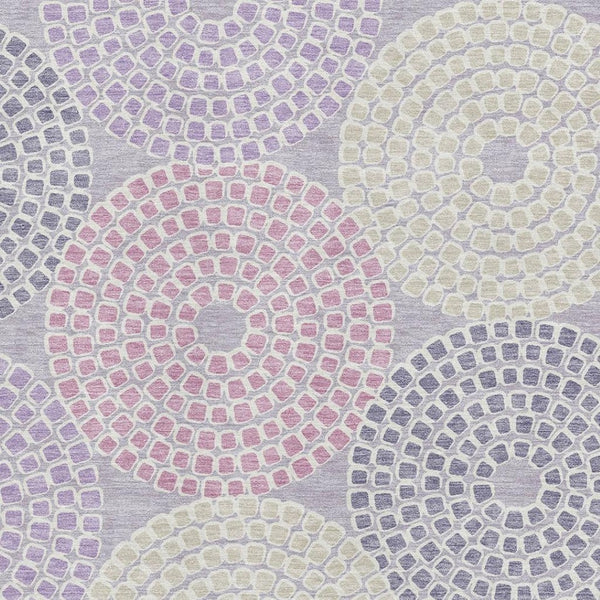 HomeRoots 10' X 14' Washable Lavender Gray & Blush Geometric Area Rug with UV Protection for Modern Spaces 670129