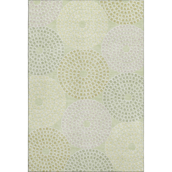 HomeRoots 9' X 12' Stylish Mint Green Geometric Area Rug – Washable, UV-Protected, Perfect for High-Traffic Spaces 670134