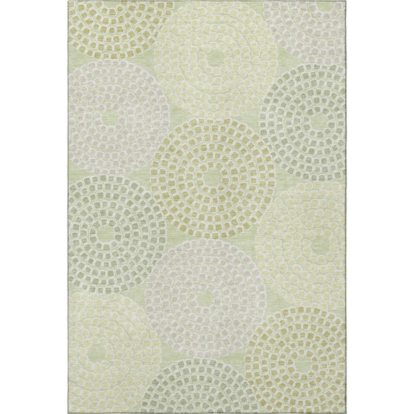 HomeRoots 9' X 12' Stylish Mint Green Geometric Area Rug – Washable, UV-Protected, Perfect for High-Traffic Spaces 670134