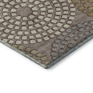 HomeRoots 8' X 10' Stylish Taupe Beige & Gray Geometric Area Rug - Washable, UV Protected, Stain Resistant! 670151