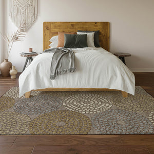 HomeRoots 8' X 10' Stylish Taupe Beige & Gray Geometric Area Rug - Washable, UV Protected, Stain Resistant! 670151