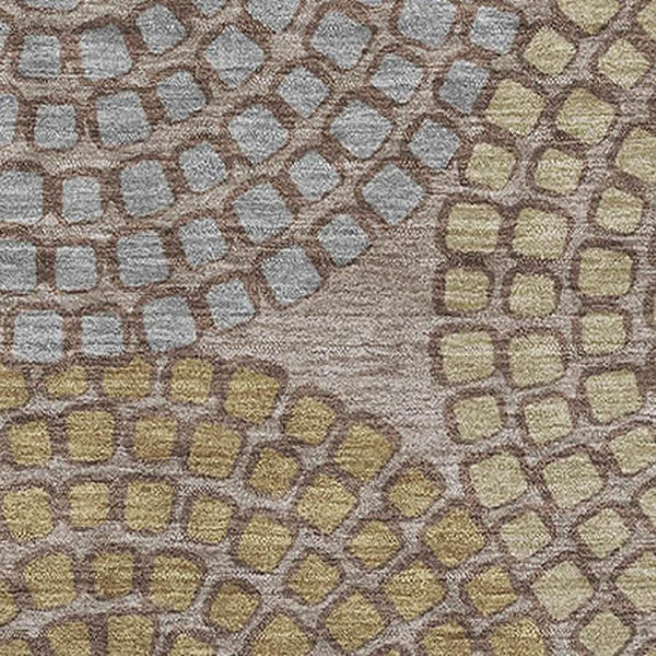 HomeRoots 8' X 10' Stylish Taupe Beige & Gray Geometric Area Rug - Washable, UV Protected, Stain Resistant! 670151