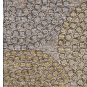 HomeRoots 8' X 10' Stylish Taupe Beige & Gray Geometric Area Rug - Washable, UV Protected, Stain Resistant! 670151