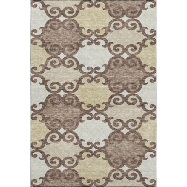 HomeRoots 10' X 14' Trellis Area Rug - Washable, Stain Resistant, UV Protected, Perfect for Busy Homes & Pets 670171