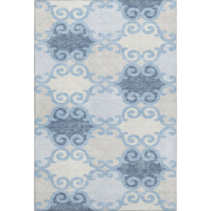 HomeRoots 8' X 10' Sky Blue Trellis Area Rug - Soft, Durable, UV-Protected & Stain-Resistant for Busy Homes 670217