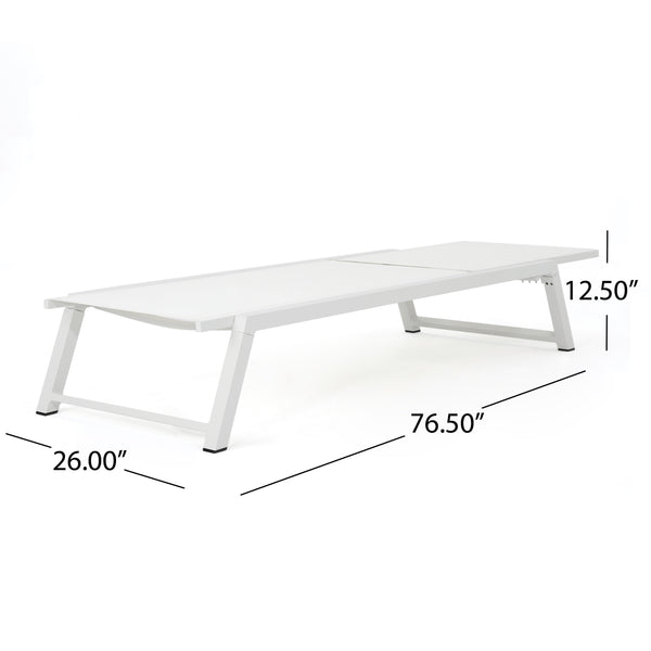 English Elm Christopher Knight Home® - Myers Chaise Lounge - Modern Outdoor Seating With Adjustable Backrest, Durable Aluminum Frame & Mesh 61407.00WWHIMP2