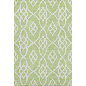 HomeRoots 5' X 8' Artichoke Green Trellis Area Rug - Washable, UV-Protected, Stylish & Stain-Resistant Decor 670233