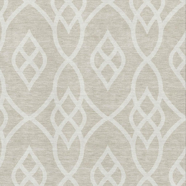 HomeRoots 5' X 8' Beige And Ivory Trellis Area Rug – Stylish, Washable, UV-Protected for Family-Friendly Living Spaces 670239