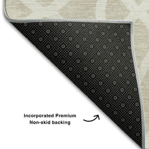 HomeRoots 8' X 10' Beige and Ivory Trellis Area Rug - Durable, Washable, UV Protected for Busy Homes 670241