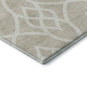 HomeRoots 8' X 10' Beige and Ivory Trellis Area Rug - Durable, Washable, UV Protected for Busy Homes 670241