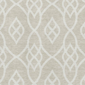 HomeRoots 8' X 10' Beige and Ivory Trellis Area Rug - Durable, Washable, UV Protected for Busy Homes 670241