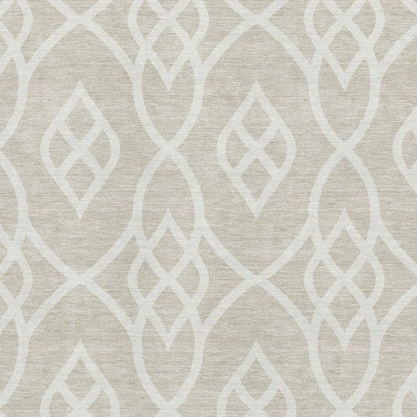 HomeRoots 8' X 10' Beige and Ivory Trellis Area Rug - Durable, Washable, UV Protected for Busy Homes 670241