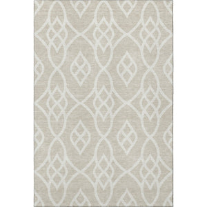 HomeRoots 10' Beige and Ivory Trellis Area Rug - Washable, UV Protected, Stain Resistant, Perfect for Families! 670243