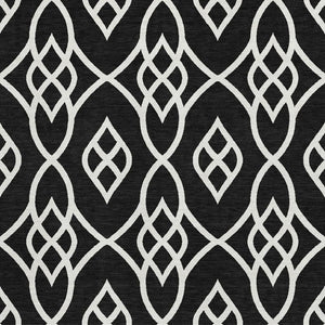 HomeRoots 5' X 8' Black And Ivory Trellis Area Rug – Washable, Stain-Resistant, UV Protected for All Spaces 670245
