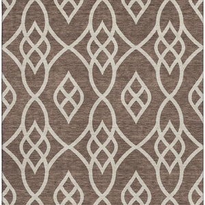 HomeRoots 5' X 8' Chocolate and Beige Trellis Rug – Washable, UV-Protected, Stain-Resistant for Easy Care! 670251