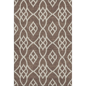 HomeRoots 8' X 10' Chocolate and Beige Trellis Area Rug - Washable, UV-Protected, Stylish for Any Room 670253