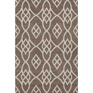 HomeRoots 8' X 10' Chocolate and Beige Trellis Area Rug - Washable, UV-Protected, Stylish for Any Room 670253