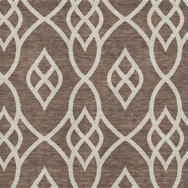 HomeRoots 10' X 14' Chocolate & Beige Trellis Area Rug – Durable, Washable, UV Protected for Homes with Kids & Pets 670255