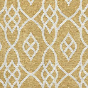 HomeRoots 5' X 8' Gold and Ivory Trellis Area Rug - Washable, UV Protected, Durable Design for Family Spaces 670257
