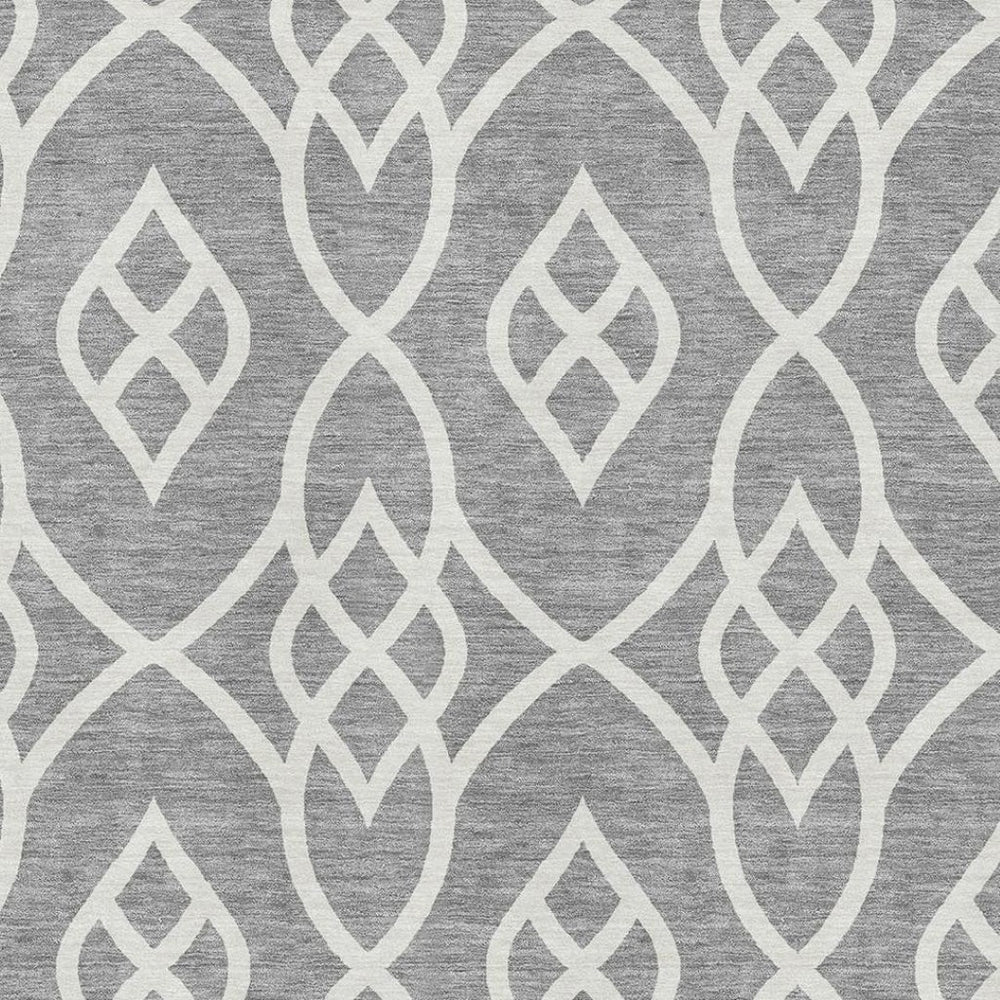 HomeRoots 8' X 10' Gray and Ivory Trellis Washable Area Rug - Stylish, Durable, UV-Protected for Busy Homes 670265
