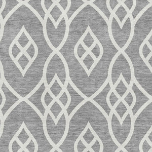 HomeRoots 8' X 10' Gray and Ivory Trellis Washable Area Rug - Stylish, Durable, UV-Protected for Busy Homes 670265