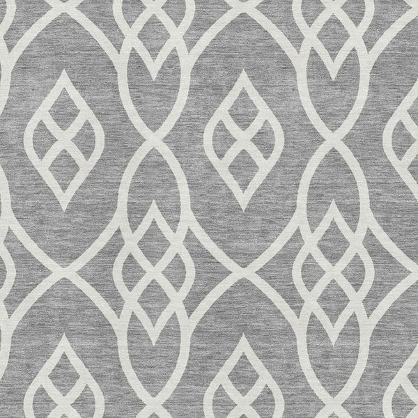 HomeRoots 8' X 10' Gray and Ivory Trellis Washable Area Rug - Stylish, Durable, UV-Protected for Busy Homes 670265