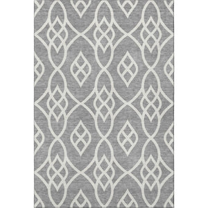 HomeRoots 10' Gray and Ivory Trellis Area Rug - Washable, UV Protected, Stain Resistant for Busy Homes 670267