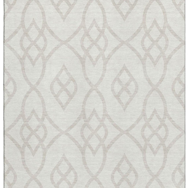 HomeRoots 5' X 8' Ivory And Beige Trellis Area Rug – Washable, UV Protected, Durable Design for Busy Homes 670269