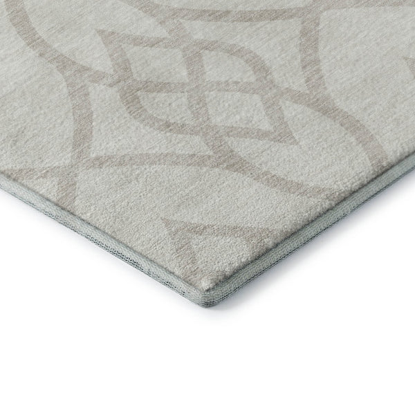 HomeRoots 9' X 12' Ivory and Beige Trellis Area Rug - Washable, UV-Protected, Stylish for Indoor & Outdoor Use 670272