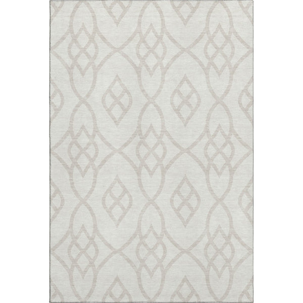 HomeRoots 10' X 14' Ivory & Beige Trellis Area Rug - Durable, Washable, UV-Protected for Stylish Living Spaces 670273