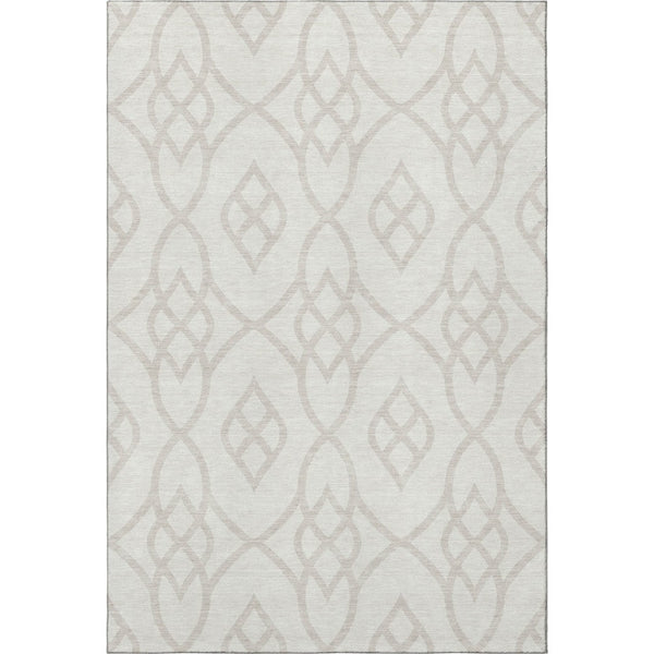 HomeRoots 10' X 14' Ivory & Beige Trellis Area Rug - Durable, Washable, UV-Protected for Stylish Living Spaces 670273