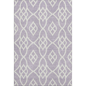 HomeRoots 5' X 8' Elegant Lavender & Ivory Trellis Area Rug – Stain Resistant, UV Protected & Machine Washable! 670275
