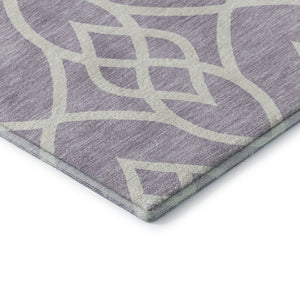 HomeRoots 5' X 8' Elegant Lavender & Ivory Trellis Area Rug – Stain Resistant, UV Protected & Machine Washable! 670275