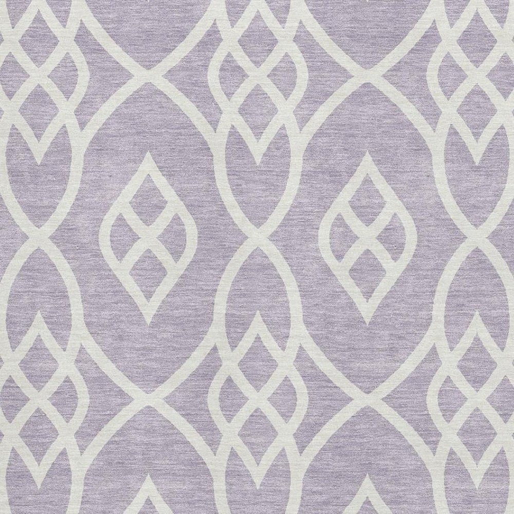 HomeRoots 8' X 10' Elegant Lavender & Ivory Trellis Area Rug – Washable, UV Protected, Non-Slip Design! 670277
