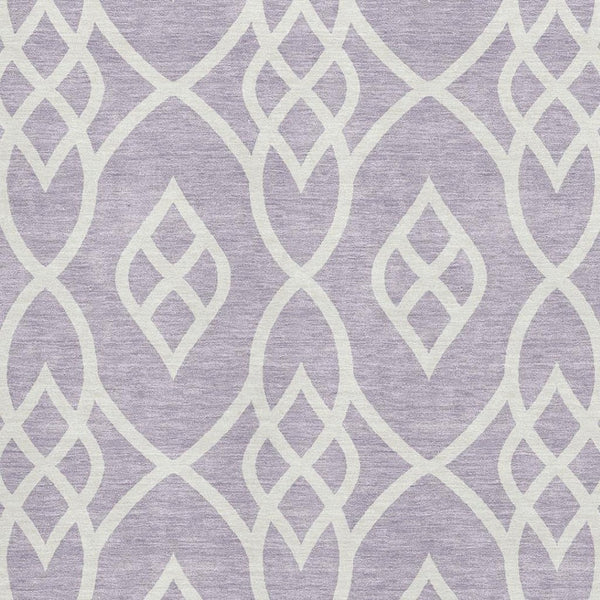 HomeRoots 8' X 10' Elegant Lavender & Ivory Trellis Area Rug – Washable, UV Protected, Non-Slip Design! 670277