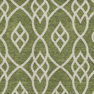 HomeRoots 5' X 8' Olive Green Trellis Area Rug – Stylish, Washable, UV-Protected, Kid & Pet Friendly Design! 670287