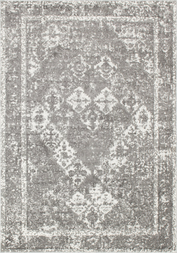 Unique Loom Rosso Gabrieli Machine Made Geometric Rug Gray, Ivory 9' 0" x 12' 2"