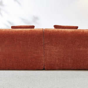 English Elm 111" L Shaped Cloud Sofa Plush Chenille Upholstered High Density Foam Apartment Living Room Orange W1669S00054