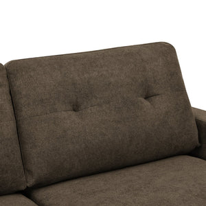 English Elm 67.7" Tufted Button Mid-century Loveseat with Splayed Wood Legs for Living Rooms Brown B355P428574