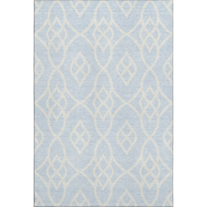 HomeRoots 10' Sky Blue & Ivory Trellis Area Rug – Washable, UV Protected, Durable for Homes with Kids & Pets! 670315