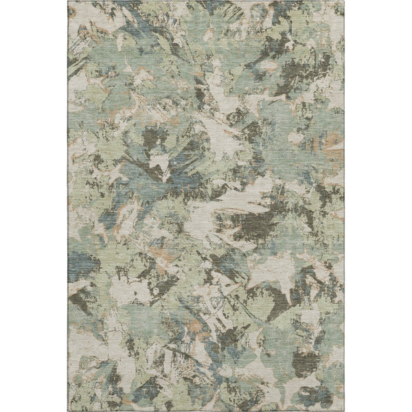 HomeRoots 10' Transitional Floral Area Rug in Beige, Gray & Blue - Washable, UV Protected for High Traffic Areas 670327