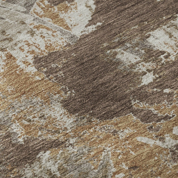 HomeRoots 5' X 8' Floral Washable Area Rug in Brown Taupe & Beige - Stain Resistant, UV Protected & Durable! 670335