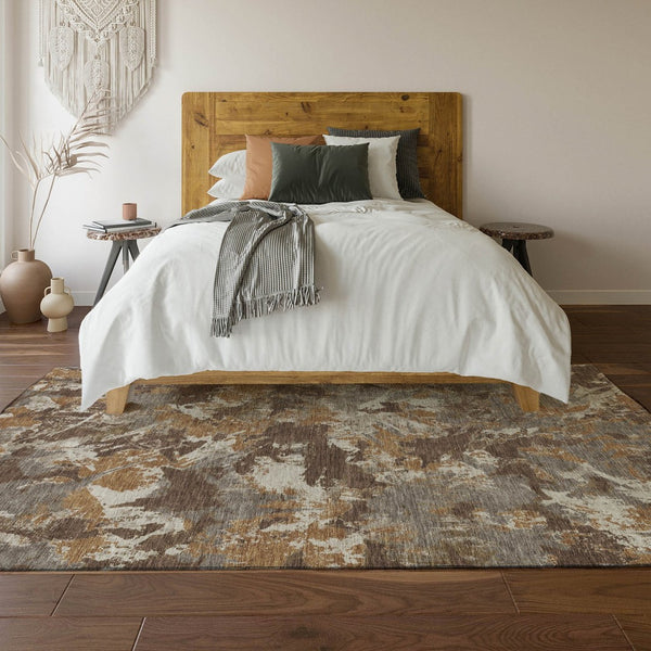HomeRoots 8' X 10' Floral Area Rug - Durable Washable Design with UV Protection & Easy Care for Family Life 670337