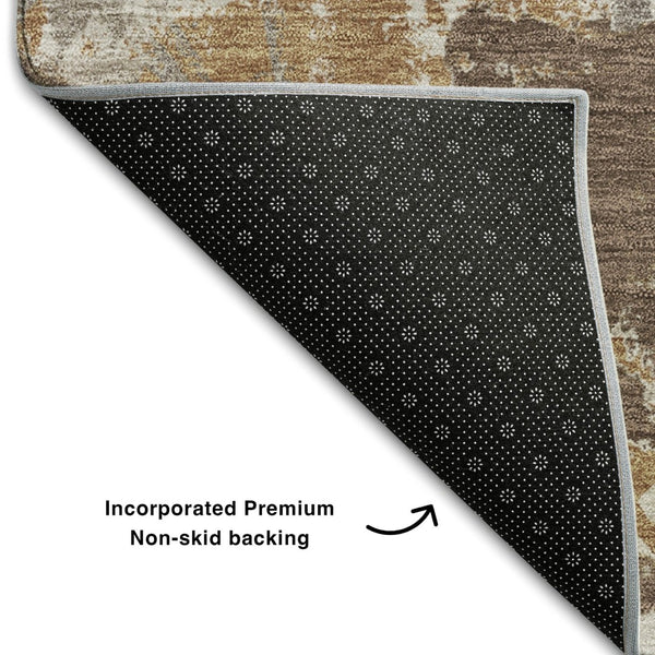 HomeRoots 10' Brown Taupe Beige Floral Washable Area Rug - Durable, Stain-Resistant, UV-Protected Charm for Homes 670339