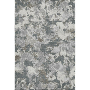 HomeRoots 10' Charcoal Gray & Silver Floral Area Rug - Washable, UV Protected, Durable for High-Traffic Homes 670345