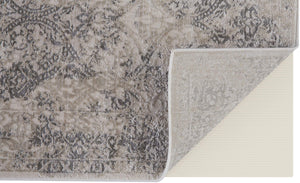 Feizy Rugs Prasad Distressed Medallion Area Rug Power Loomed Geometric Neutral Living Room Accent 6703682FLGY000F00