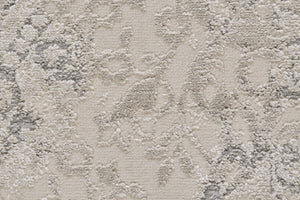 Feizy Rugs Prasad Distressed Medallion Area Rug Power Loomed Geometric Neutral Living Room Accent 6703682FLGY000F00